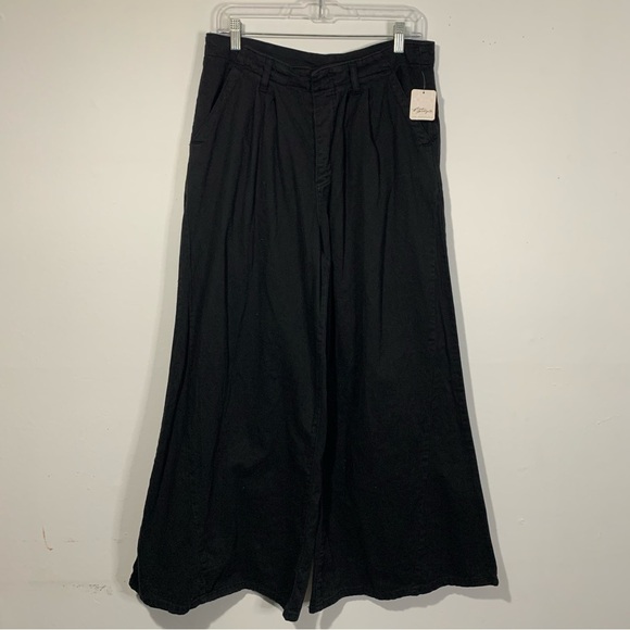 Free People Black Wide Leg Pants Women’s Size 12 - Picture 7 of 10